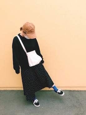 「ザノースフェイス」｜「アイテム（スウェット）」を使った、あめんぼさん（レディース・159cm）の春コーディネート