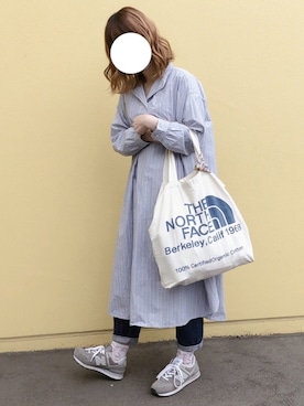 「THE NORTH FACE」｜「アイテム（シャツワンピース）」を使った、あめんぼさん（レディース・159cm）の夏コーディネート