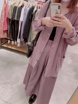 「透け感」｜「アイテム（セットアップ）」を使った、あめんぼさん（レディース・159cm）の夏コーディネート