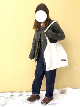 「オイルドジャケット」｜「アイテム（サロペット/オーバーオール）」を使った、あめんぼさん（レディース・159cm）の春コーディネート
