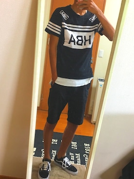 「hba」｜かなたにさん（メンズ・182cm）の夏コーディネート