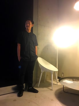 「DIESEL（ディーゼル）の00SX0E0KANQ（シャツ/ブラウス、ブラック系）」を使った、UENTSUさん（メンズ・170cm）の春コーディネート