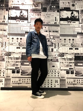 「DIESEL（ディーゼル）の00STPS0IALA（デニムジャケット、ブルー系）」を使った、UENTSUさん（メンズ・170cm）の秋コーディネート