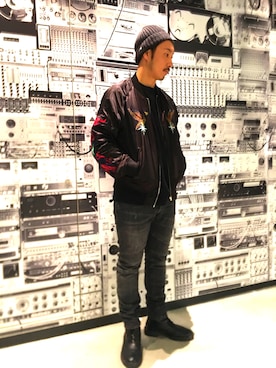 「DIESEL（ディーゼル）のアイテム（ブルゾン）」を使った、UENTSUさん（メンズ・170cm・30代）の秋コーディネート
