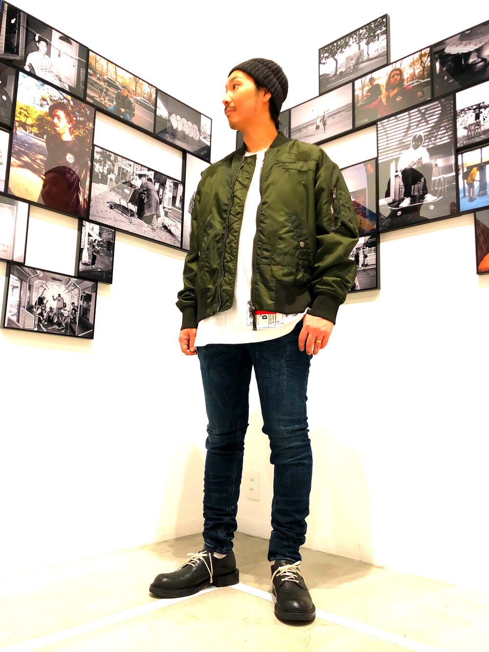 美品 DIESEL BLACK GOLD レザージャケット ブルゾン MA-1 DIESEL BLACK GOLDのMA-1を使った人気ファッション