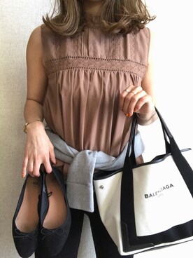 「BALENCIAGA」｜「アイテム（バレエシューズ）」を使った、ayakaさん（レディース・166cm）の春コーディネート