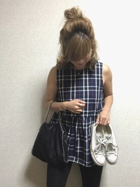 「STELLA McCARTNEY（ステラマッカートニー）のStella McCartney - Falabella ショルダーバッグ M - women - ポリエステル/metal - ワンサイズ（ショルダーバッグ）」を使った、ayakaさん（レディース・166cm）の夏コーディネート