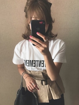 「STELLA McCARTNEY（ステラマッカートニー）のStella McCartney - Falabella ショルダーバッグ M - women - ポリエステル/metal - ワンサイズ（ショルダーバッグ）」を使った、ayakaさん（レディース・166cm）の秋コーディネート
