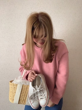 「BEAMS（ビームス）のアイテム（かごバッグ）」を使った、ayakaさん（レディース・166cm）の春コーディネート