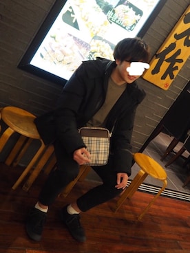 「Y-3（ワイスリー）のアイテム（ダウンジャケット/コート）」を使った、ひかるさん（メンズ・169cm）の春コーディネート