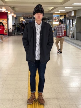 「GLOBAL WORK（グローバルワーク）のアイテム（その他アウター）」を使った、うろーごさん（メンズ・184cm）の秋コーディネート