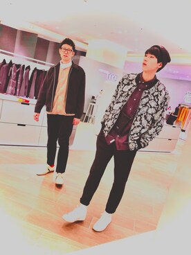 「H&M（エイチ・アンド・エム）のアイテム（ブルゾン）」を使った、うろーごさん（メンズ・184cm）の冬コーディネート