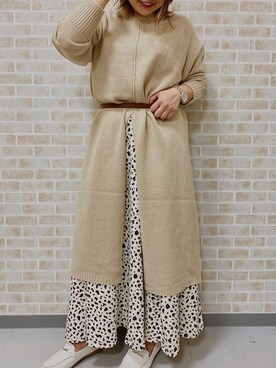 「Right-on（ライトオン）のアイテム（ワンピース/ドレス）」を使った、ha-tan. ✩.*˚さん（レディース・157cm）の秋コーディネート