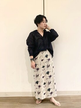 「URBAN RESEARCH DOORS（アーバンリサーチドアーズ）のコットンローンシャツ（シャツ/ブラウス）」を使った、クボさん（レディース・160cm）の夏コーディネート