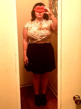 「plussize」｜「アイテム（ブーティ）」を使った、sugarbonezさん（レディース・168cm）の春コーディネート