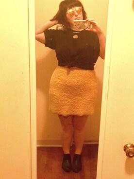 「plussize」｜「アイテム（ブーティ）」を使った、sugarbonezさん（レディース・168cm）の秋コーディネート