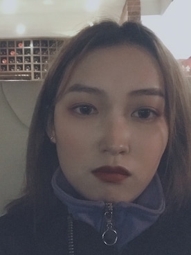 「NERDY（ノルディ）のアイテム（スタジャン）」を使った、旻子旻子さん（レディース・155cm）の冬コーディネート