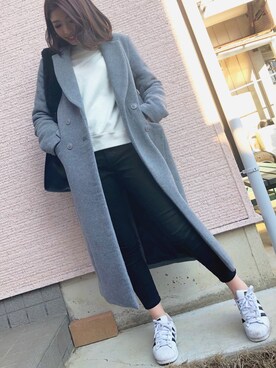 「GRL（グレイル）のカットオフストレッチスキニーパンツ（その他パンツ）」を使った、M♡さん（レディース・156cm）の冬コーディネート