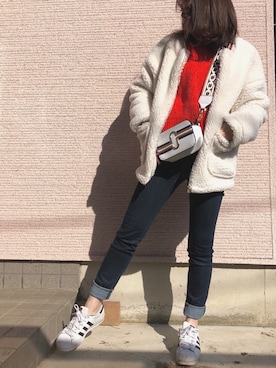 「DHOLIC（ディーホリック）のアイテム（その他アウター）」を使った、M♡さん（レディース・156cm）の冬コーディネート