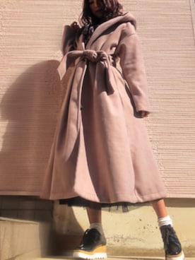 「フードコート」｜「アイテム（その他シューズ）」を使った、M♡さん（レディース・156cm）の冬コーディネート