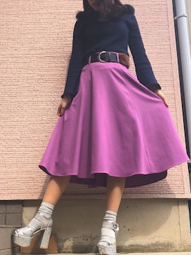 「フォックスファー」｜M♡さん（レディース・156cm）の春コーディネート