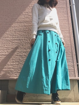 「プルオーバーパーカー」｜「アイテム（その他シューズ）」を使った、M♡さん（レディース・156cm）の春コーディネート