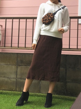 「秋のブラウンスタイル」｜「アイテム（ブーティ）」を使った、M♡さん（レディース・157cm）の秋コーディネート