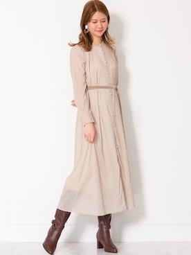 「JILL STUART（ジルスチュアート）のアイテム（シャツワンピース）」を使った、ＨＡＺＵＫＩさん（レディース・170cm）の秋コーディネート
