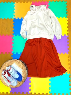 「オレンジスカート」｜ひよりさん（レディース・155cm）の冬コーディネート