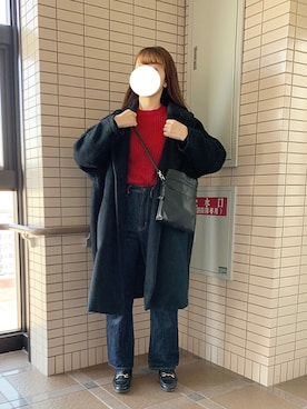 「SEVENDAYS=SUNDAY（セブンデイズサンデイ）のアイテム（チェスターコート）」を使った、Maroさん（レディース・162cm）の冬コーディネート