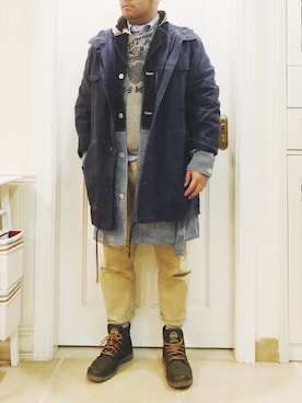 「アイテム（レインシューズ）」を使った、York-約克さん（メンズ・170cm）の春コーディネート