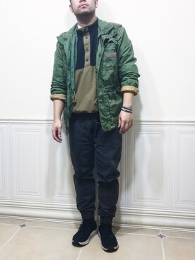 「BURLAP OUTFITTER（バーラップアウトフィッター）のアイテム（ナイロンジャケット）」を使った、York-約克さん（メンズ・170cm）の春コーディネート