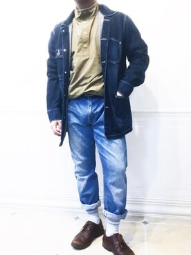 「BURLAP OUTFITTER（バーラップアウトフィッター）のアイテム（ナイロンジャケット）」を使った、York-約克さん（メンズ・170cm）の春コーディネート