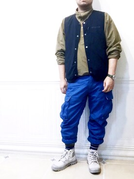 「BURLAP OUTFITTER（バーラップアウトフィッター）のアイテム（ナイロンジャケット）」を使った、York-約克さん（メンズ・170cm）の春コーディネート