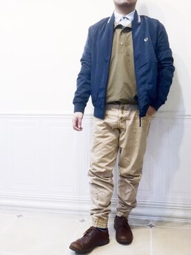 「BURLAP OUTFITTER（バーラップアウトフィッター）のアイテム（ナイロンジャケット）」を使った、York-約克さん（メンズ・170cm）の春コーディネート