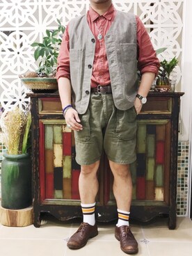 「Abercrombie&Fitch（アバークロンビーアンドフィッチ）のアイテム（カーゴパンツ）」を使った、York-約克さん（メンズ・170cm）の春コーディネート