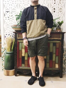 「BURLAP OUTFITTER（バーラップアウトフィッター）のアイテム（ナイロンジャケット）」を使った、York-約克さん（メンズ・170cm）の春コーディネート