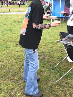 「フレアデニム」｜aさん（レディース・154cm）の春コーディネート