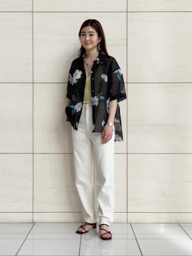 「PHILIPPE AUDIBERT（フィリップ オーディベール）の＜PHILIPPE AUDIBERT（フィリップオーディベール）＞メダルネックレス ∴（ネックレス）」を使った、YuinoKikuchiさん（レディース・160cm）の春コーディネート