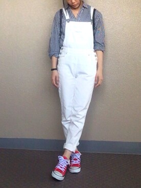 「INGNI（イング）のアイテム（サロペット/オーバーオール）」を使った、ちーさん（レディース・154cm）の秋コーディネート