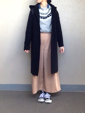 「YEVS（イーブス）のアイテム（ジャケット/アウター）」を使った、ちーさん（レディース・154cm）の冬コーディネート
