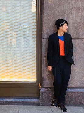 「ato（アトウ）のアイテム（ジャケット/アウター）」を使った、Marbleさん（メンズ・177cm）の秋コーディネート