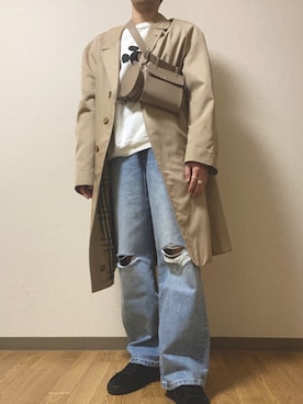 「JEANASIS（ジーナシス）のアイテム（デニムパンツ）」を使った、Kuriさん（メンズ・161cm）の秋コーディネート