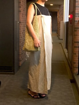 「Hanes」｜「アイテム（ワンピース/ドレス）」を使った、ahiroさん（レディース・165cm）の夏コーディネート