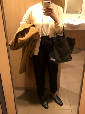 「THE SHINZONE（ザ　シンゾーン）のアイテム（チェスターコート）」を使った、ahiroさん（レディース・165cm）の冬コーディネート