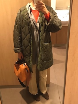 「オーバーサイズシャツ」｜「アイテム（スリッポン）」を使った、ahiroさん（レディース・165cm）の冬コーディネート