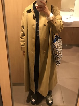 「THE SHINZONE（ザ　シンゾーン）のアイテム（ステンカラーコート）」を使った、ahiroさん（レディース・165cm）の冬コーディネート