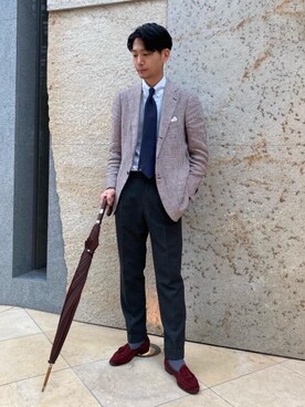 「UNITED ARROWS（ユナイテッドアローズ）のアイテム（バンダナ/スカーフ）」を使った、木原 大輔さん（メンズ・178cm）の夏コーディネート