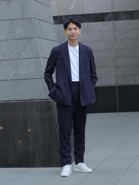 「UNITED ARROWS（ユナイテッドアローズ）のアイテム（スニーカー）」を使った、木原 大輔さん（メンズ・178cm）の夏コーディネート