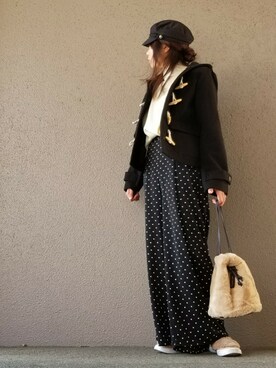 「ママファッション」｜「アイテム（ダッフルコート）」を使った、may_shionさん（レディース・155cm）の冬コーディネート